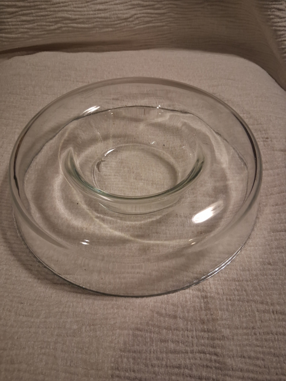 Pyrex Clear Glass Party Serving Platter with Center Dip Bowl